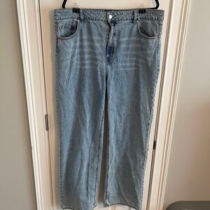 H&M Light Wash Wide-Leg Jeans